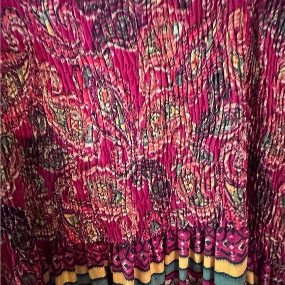 Me 2 Magic Anthropologie Pink Red Floral Stretch Maxi Dress Medium Divine Beauty - Picture 14 of 15